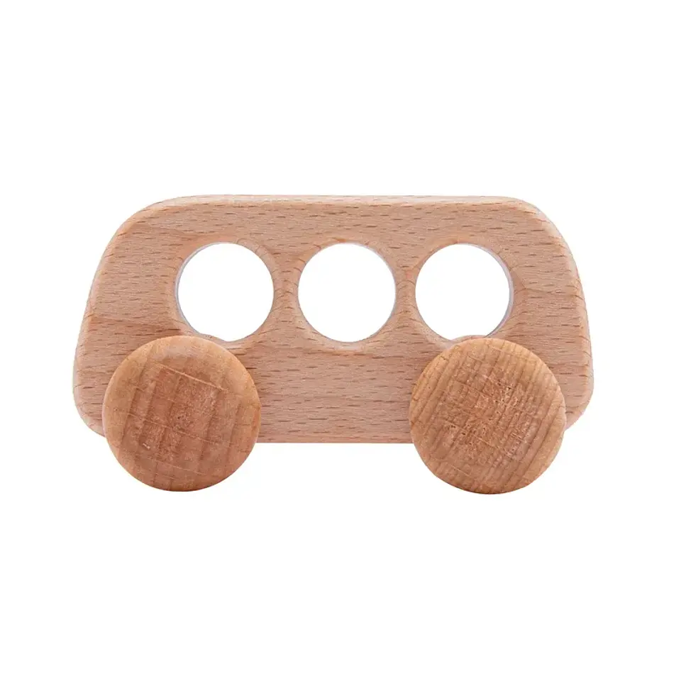 Wooden Dinosaur Teether Car Natural Baby Sensory Toy for Toddlers 12