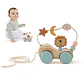 Wooden Tractor Pull Along Toy Stacking Blocks Learning Wagon for Toddlers - Thumbnail 2