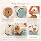 Wooden Tractor Pull Along Toy Stacking Blocks Learning Wagon for Toddlers - Thumbnail 4