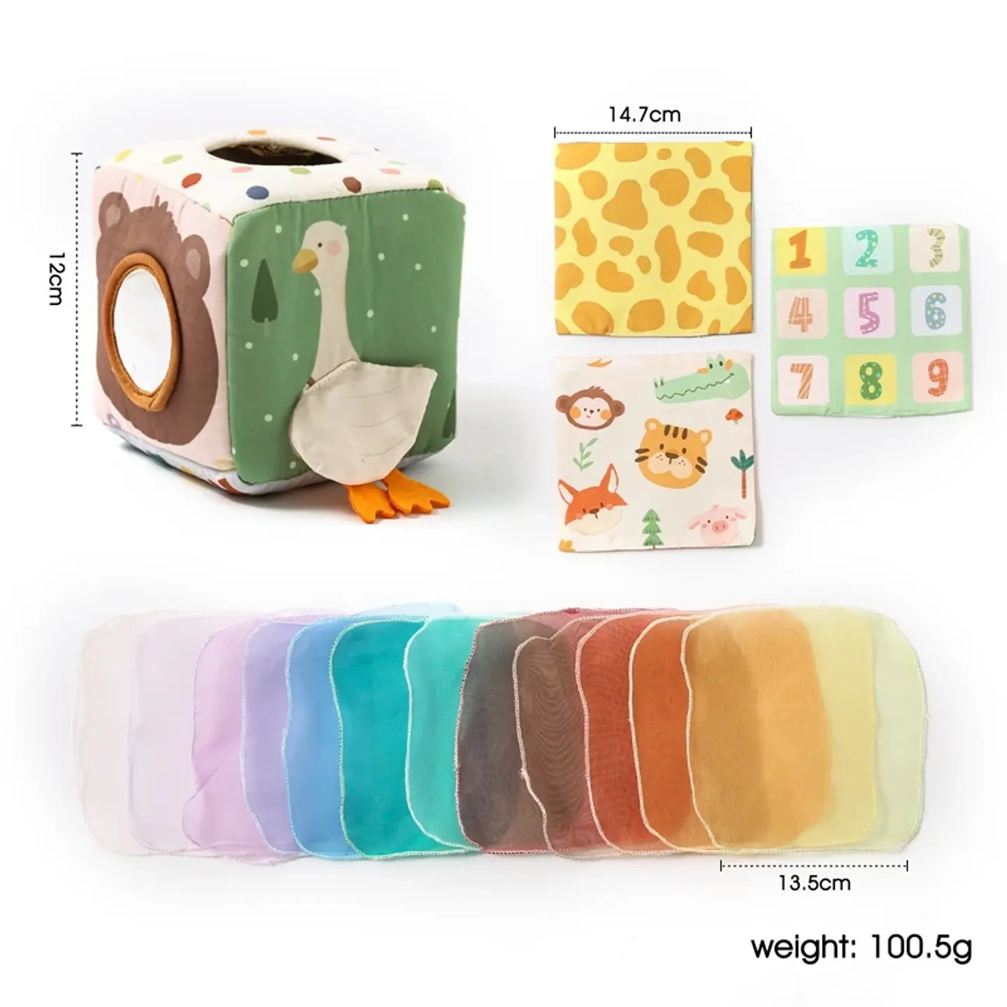Baby Sensory Tissue Box Toy  Soft Learning Activity Toy for Infants 6