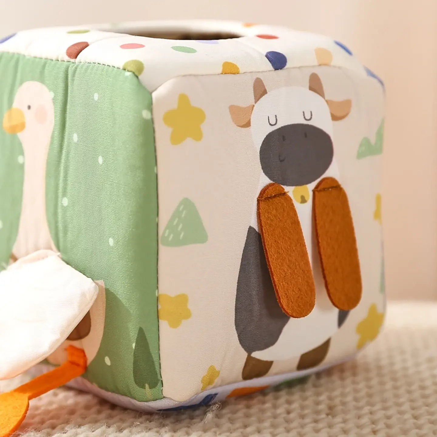Baby Sensory Tissue Box Toy  Soft Learning Activity Toy for Infants 9