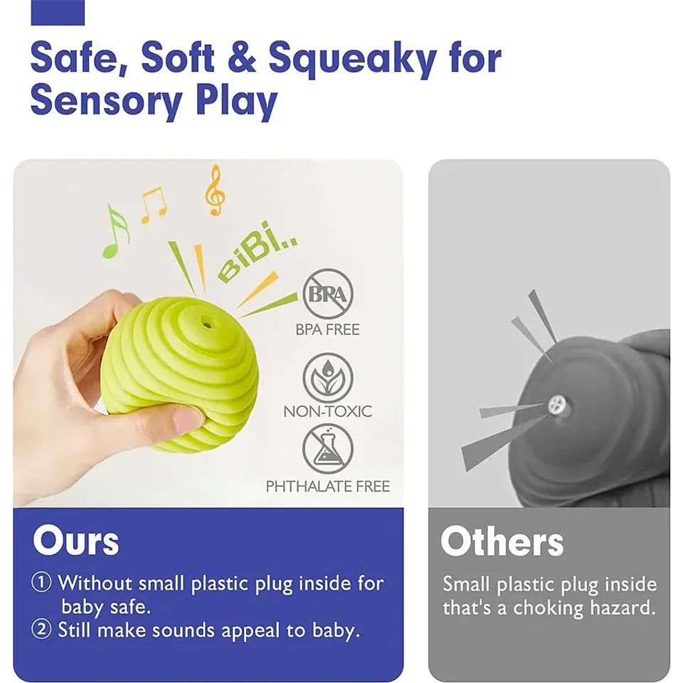 Textured Sensory Balls for Babies 6 Piece Soft Activity Ball Set 3