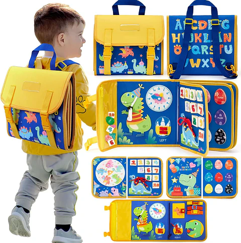 Toddler Busy Backpack 18 in 1 Learning Activity Board