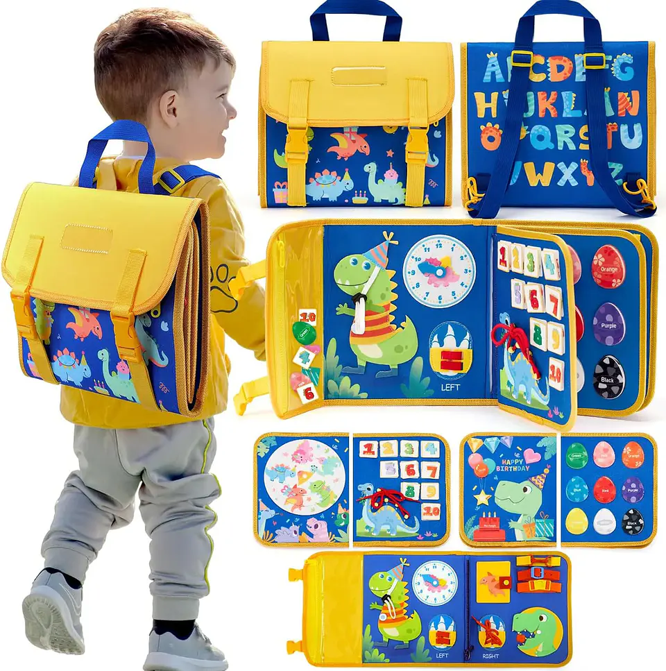 Toddler Busy Backpack 18 in 1 Learning Activity Board 1