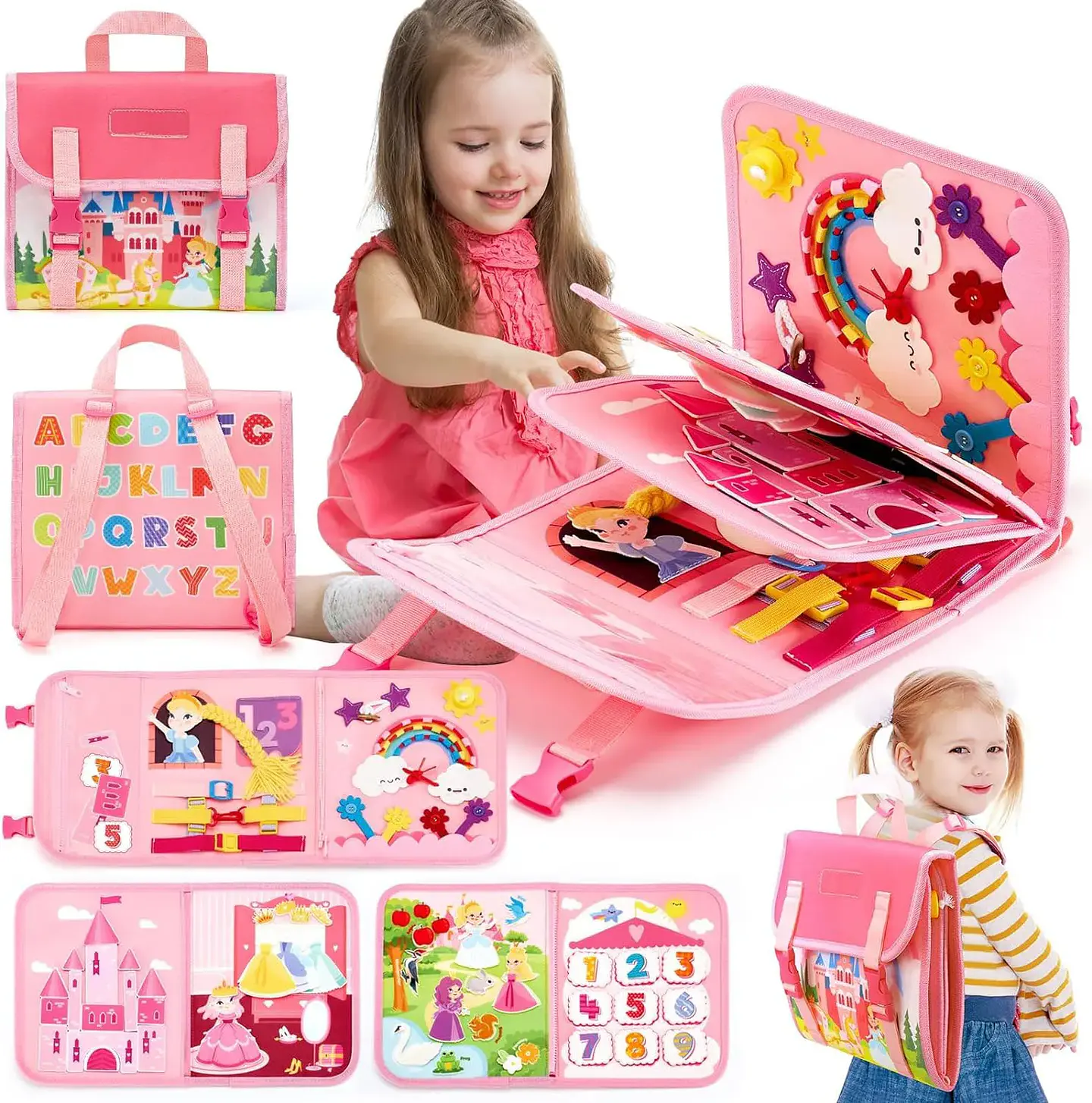Toddler Busy Backpack 18 in 1 Learning Activity Board 2