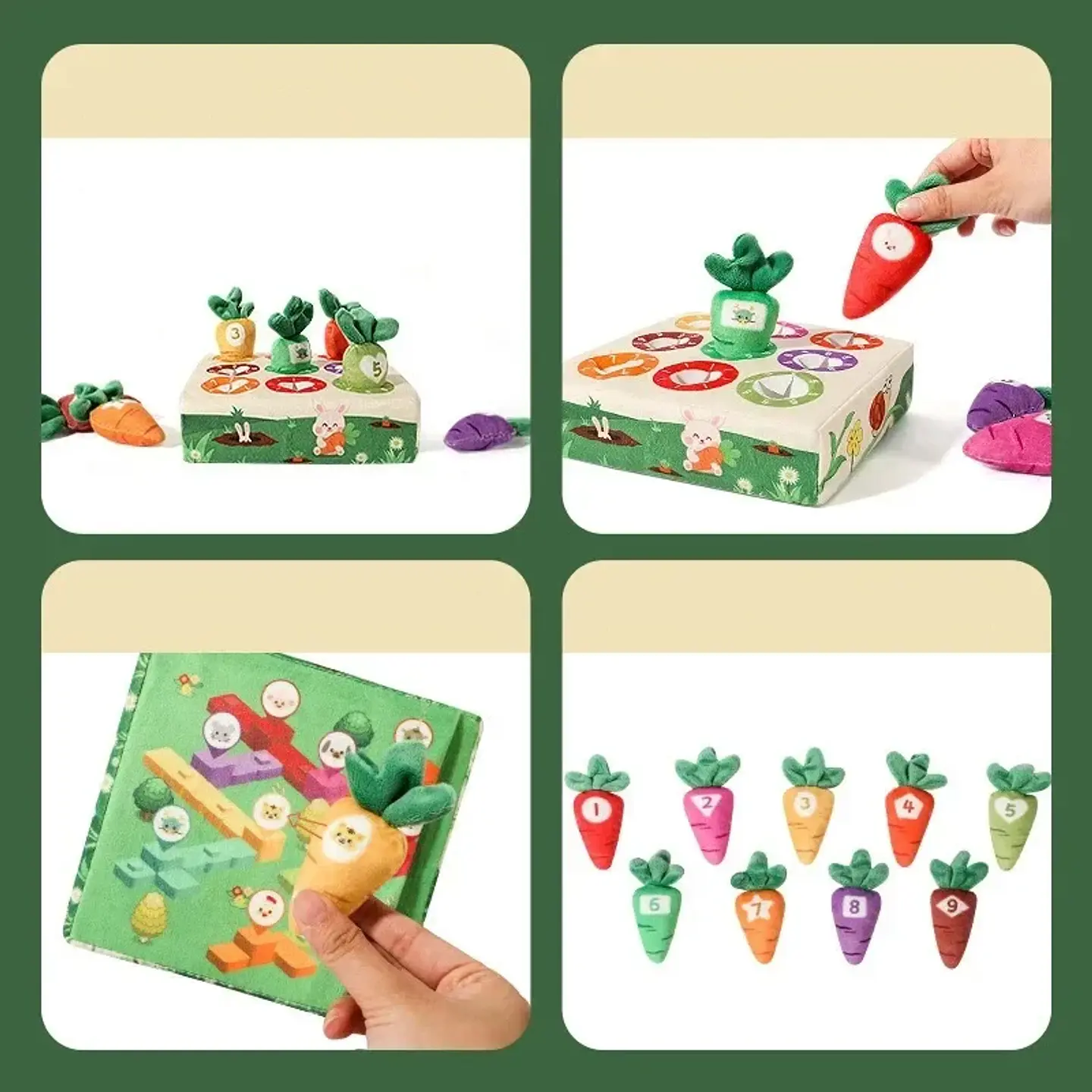 Carrot Harvest Matching Game Soft Sensory Learning Toy for Toddlers 3