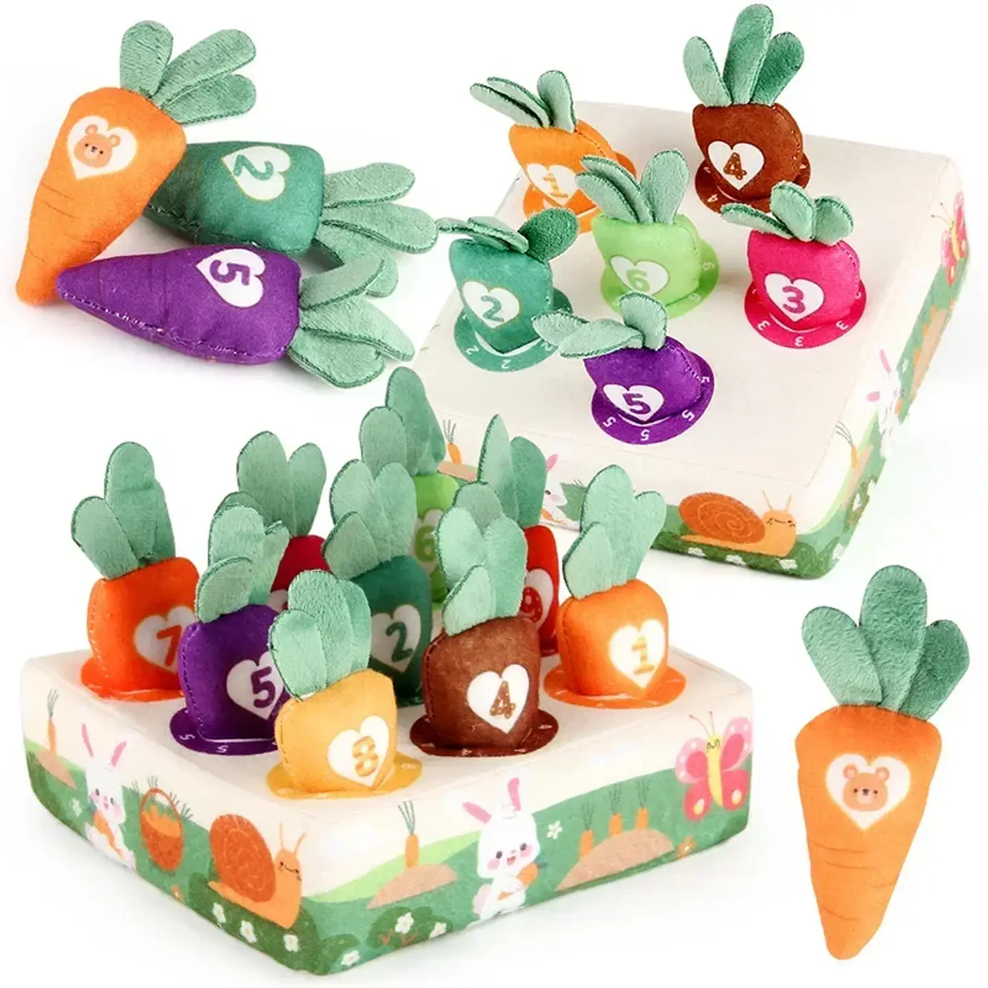 Carrot Harvest Matching Game Soft Sensory Learning Toy for Toddlers 10