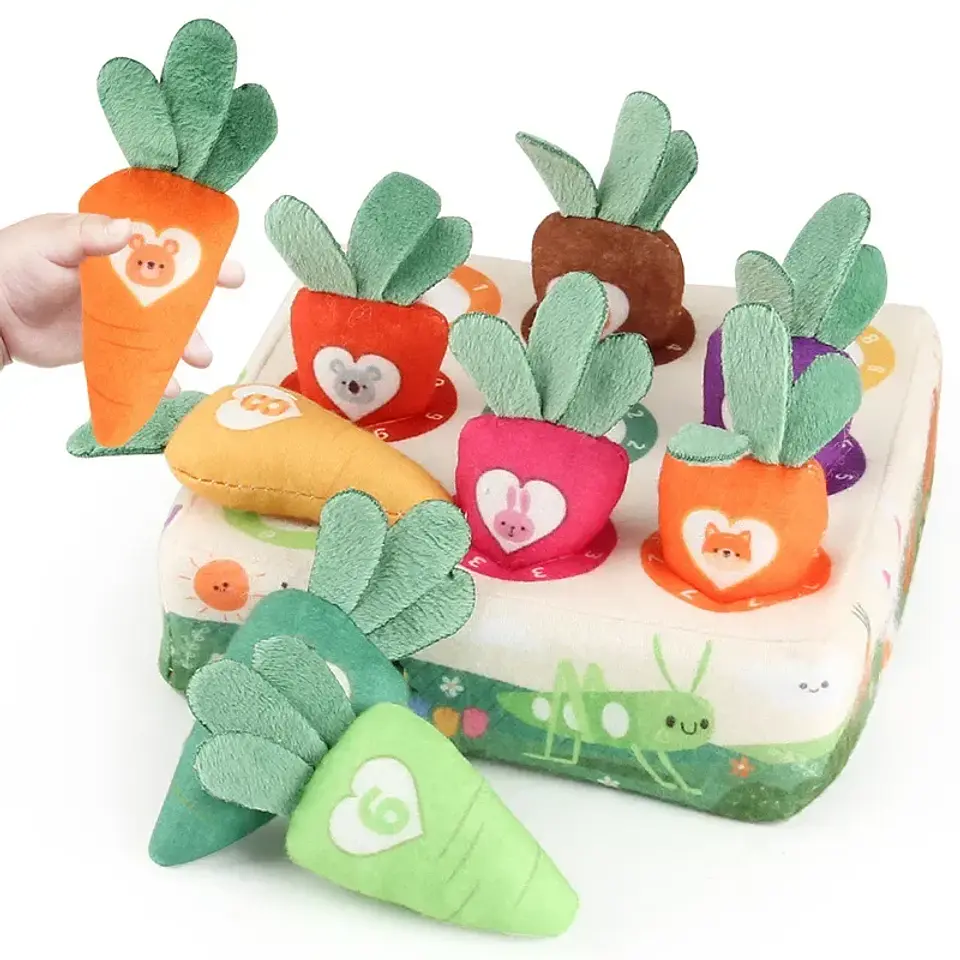 Carrot Harvest Matching Game Soft Sensory Learning Toy for Toddlers 11