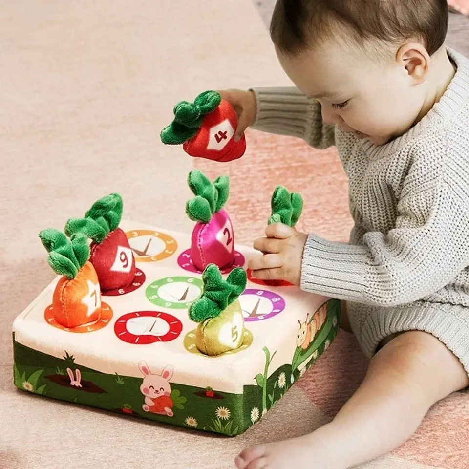 Carrot Harvest Matching Game Soft Sensory Learning Toy for Toddlers 12