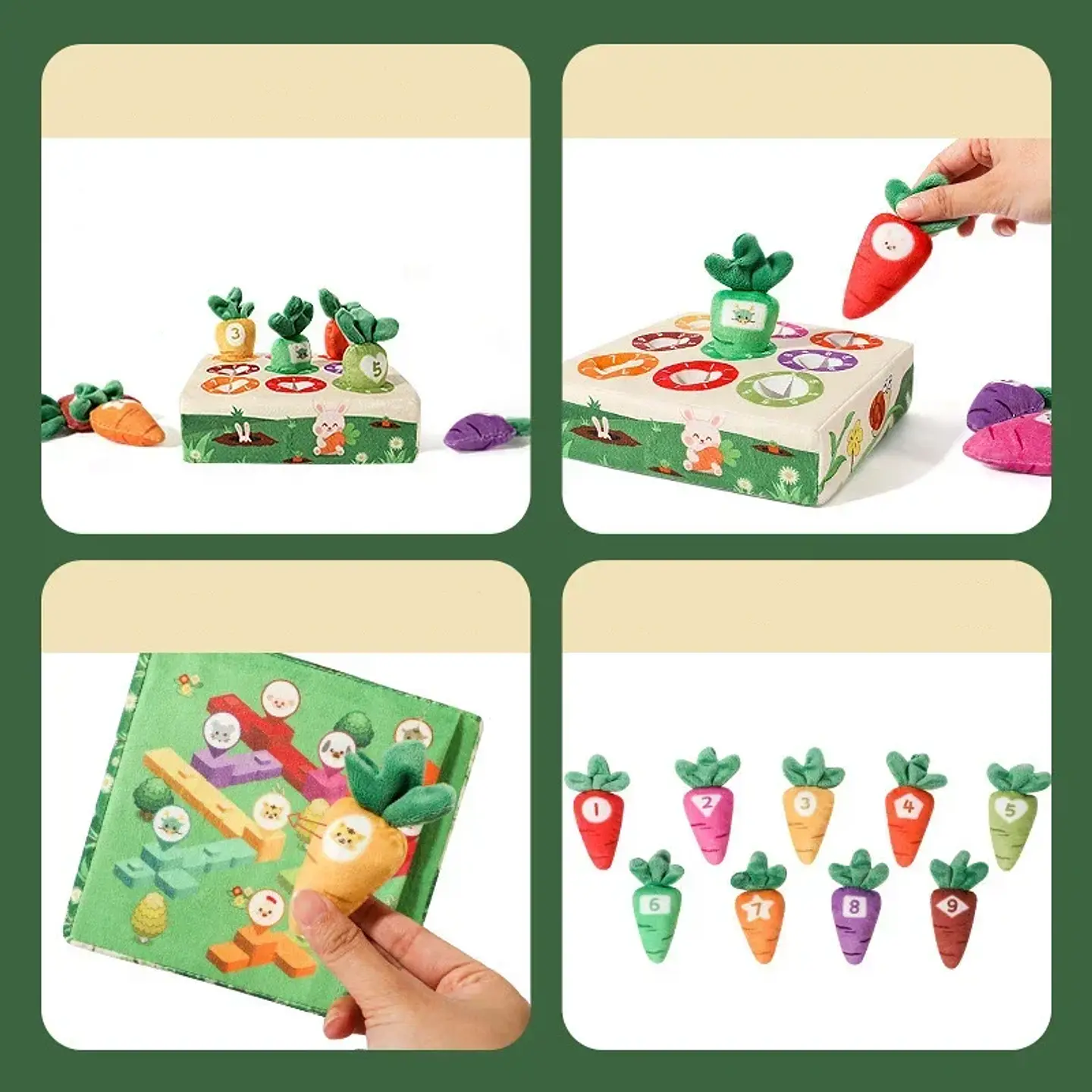 Carrot Harvest Matching Game Soft Sensory Learning Toy for Toddlers 13