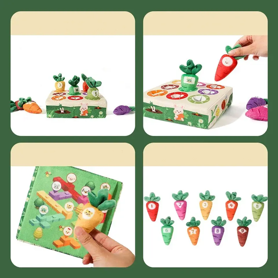 Carrot Harvest Matching Game Soft Sensory Learning Toy for Toddlers 13
