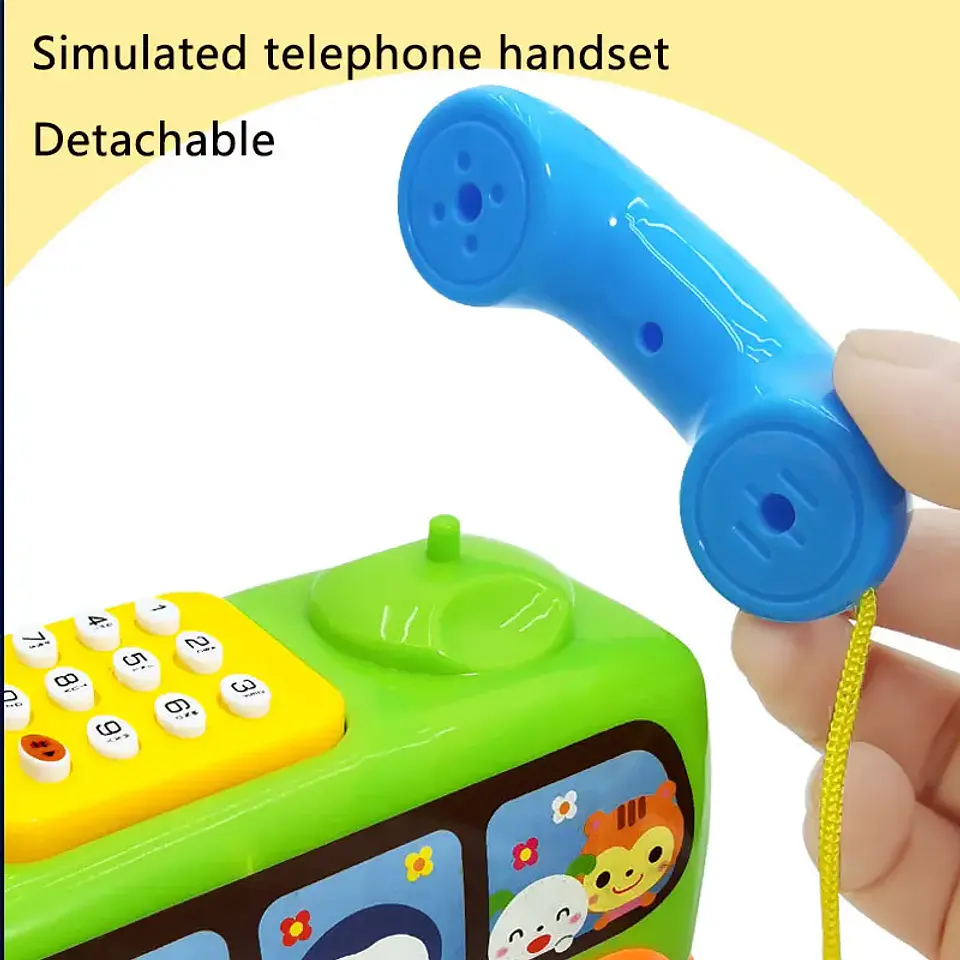 Kids Toy Telephone Bus Interactive Learning Phone Car for Toddlers 4