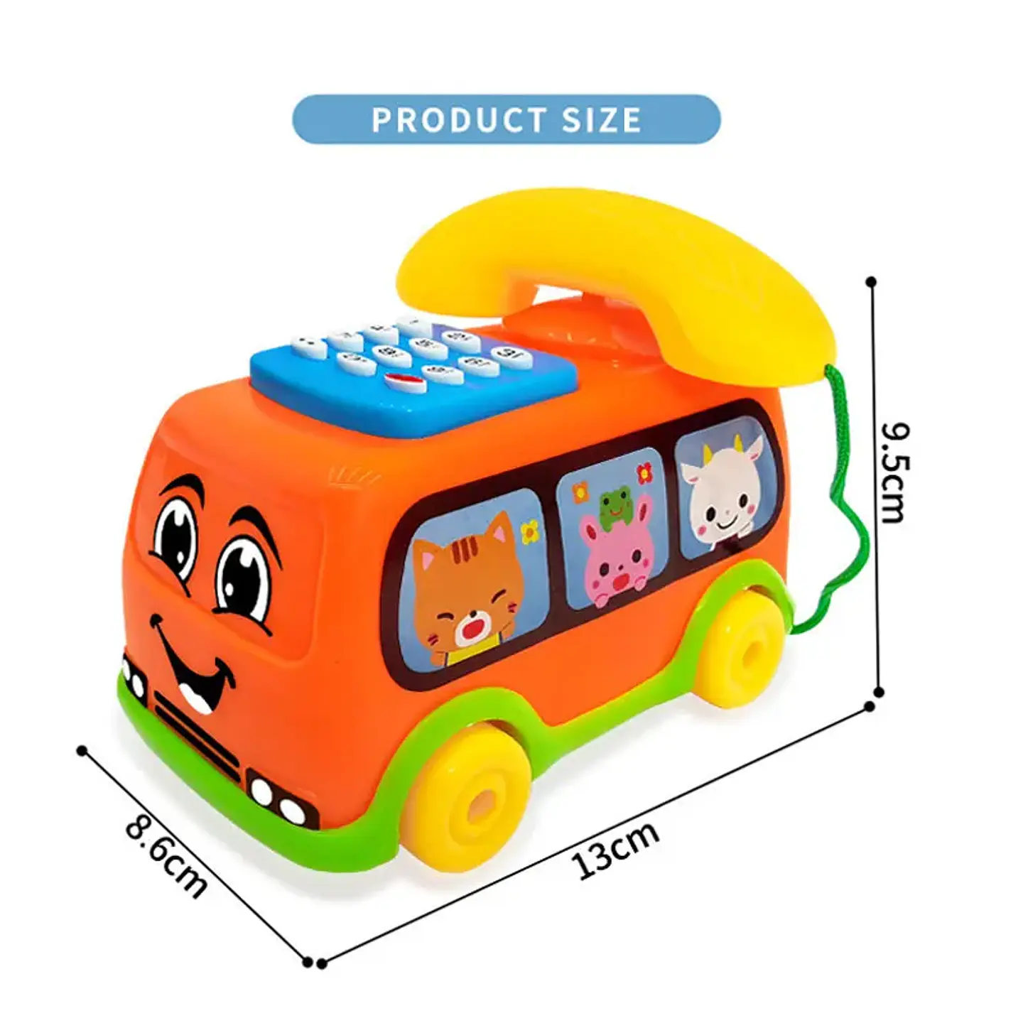 Kids Toy Telephone Bus Interactive Learning Phone Car for Toddlers 6
