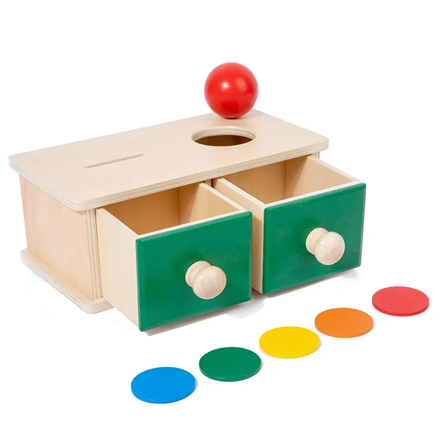 Object Permanence Coin Box Wooden Fine Motor Learning Toy for Toddlers 18