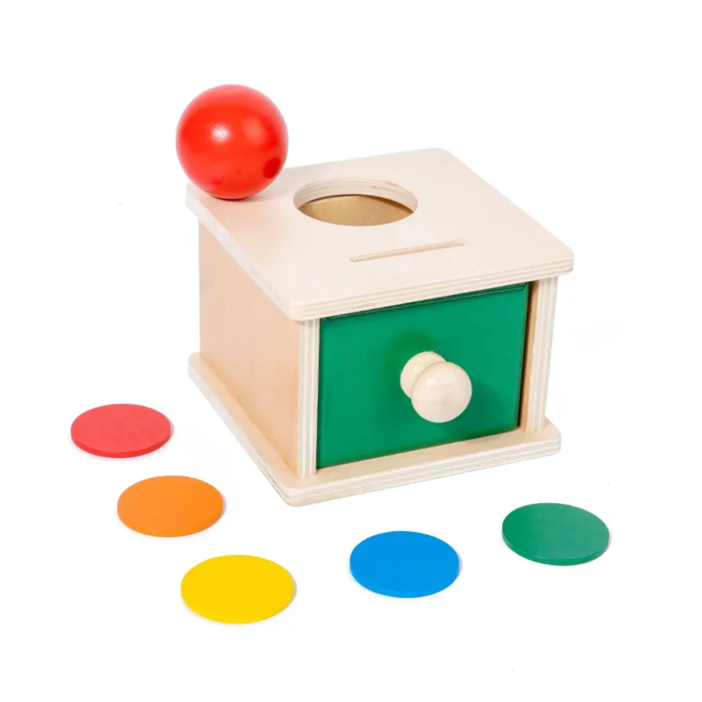 Object Permanence Coin Box Wooden Fine Motor Learning Toy for Toddlers 19