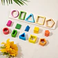 Wooden Shape Sorting Board Geometric Color Matching Toy for Toddlers - Thumbnail 4