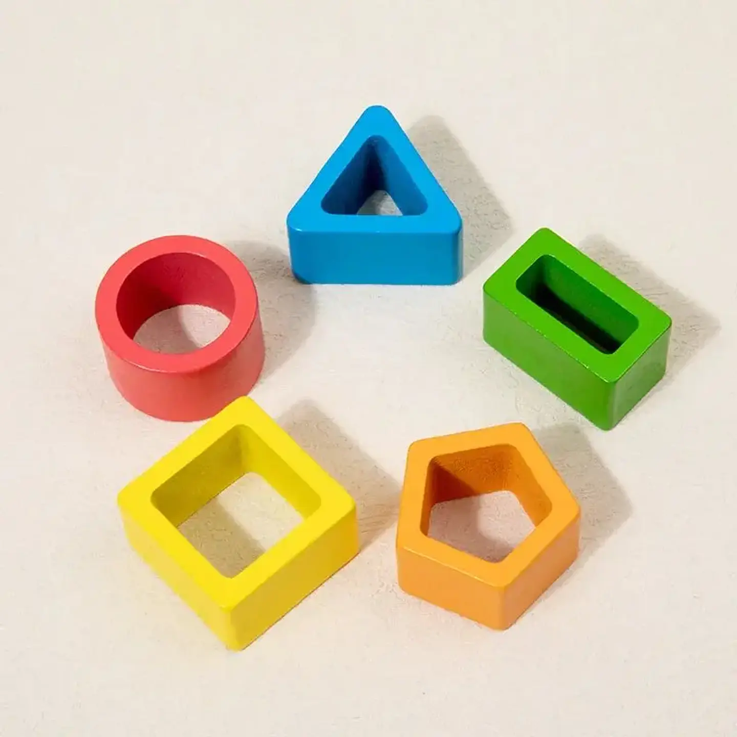 Wooden Shape Sorting Board Geometric Color Matching Toy for Toddlers 5
