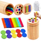 Wooden Color Sorting Puzzle Fine Motor Learning Toy for Toddlers - Thumbnail 1