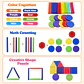 Wooden Color Sorting Puzzle Fine Motor Learning Toy for Toddlers - Thumbnail 5