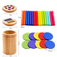 Wooden Color Sorting Puzzle Fine Motor Learning Toy for Toddlers - Thumbnail 11