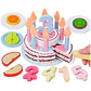 Wooden Birthday Cake Play Set Pretend Kitchen Toy for Kids - Thumbnail 7