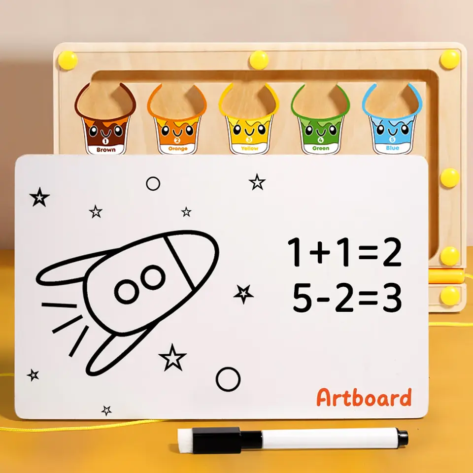 Magnetic Number Maze Board 2 in 1 Color Sorting & Drawing Toy 5