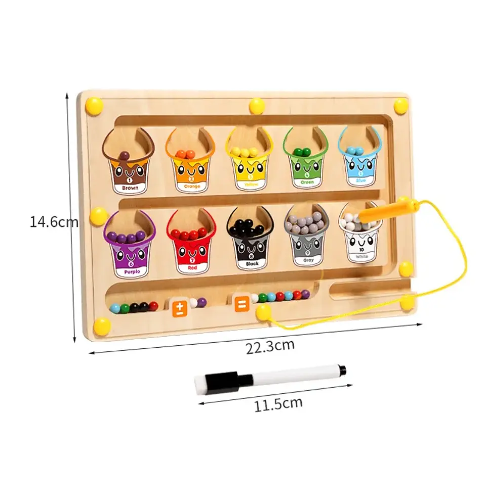 Magnetic Number Maze Board 2 in 1 Color Sorting & Drawing Toy 6