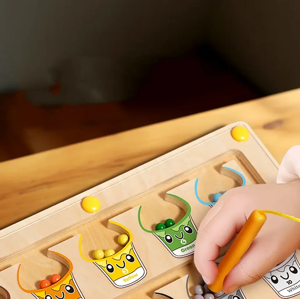 Magnetic Number Maze Board 2 in 1 Color Sorting & Drawing Toy 7