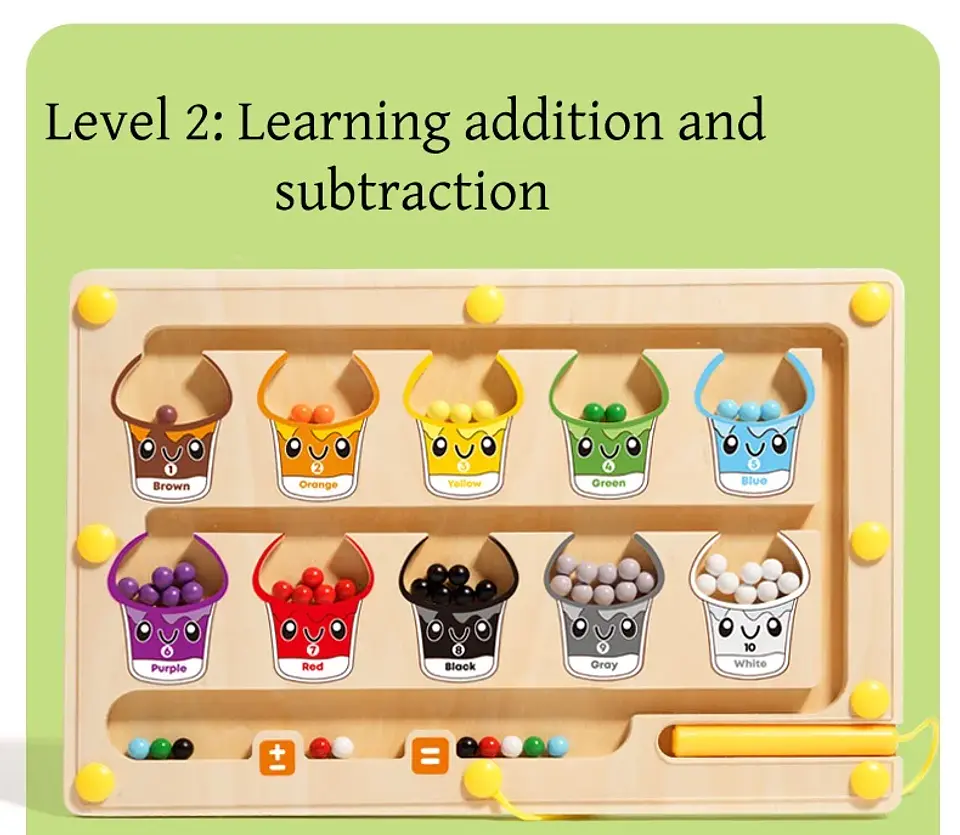 Magnetic Number Maze Board 2 in 1 Color Sorting & Drawing Toy 9