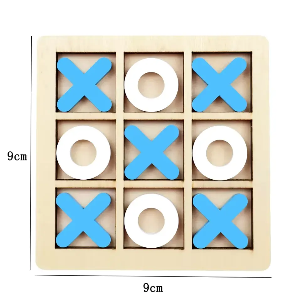 Wooden Tic Tac Toe Game Educational Strategy Board for Kids 5