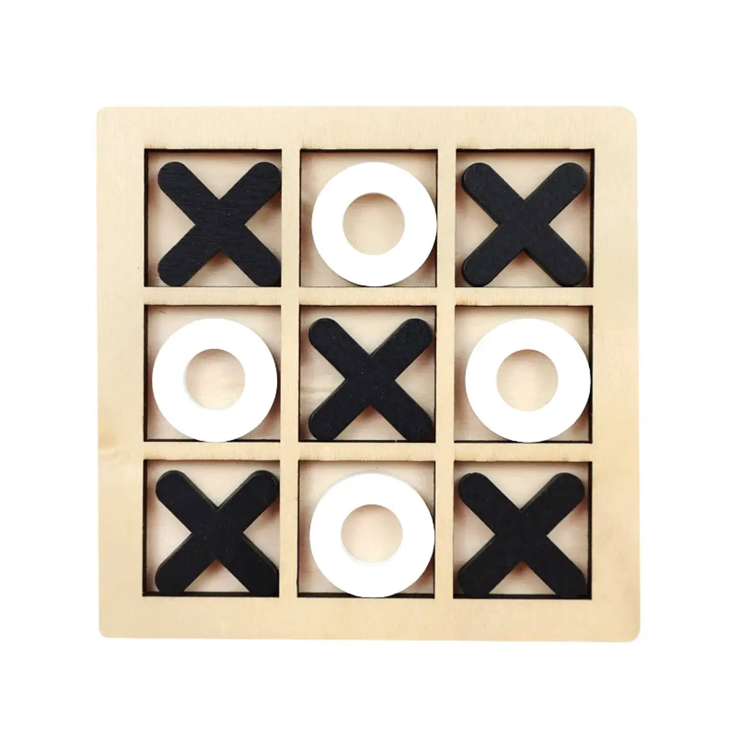 Wooden Tic Tac Toe Game Educational Strategy Board for Kids 8