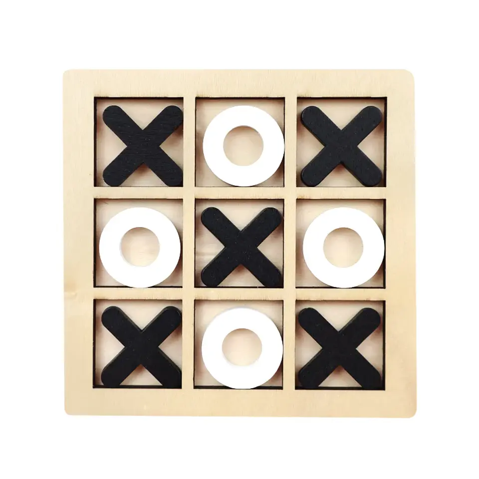 Wooden Tic Tac Toe Game Educational Strategy Board for Kids 8