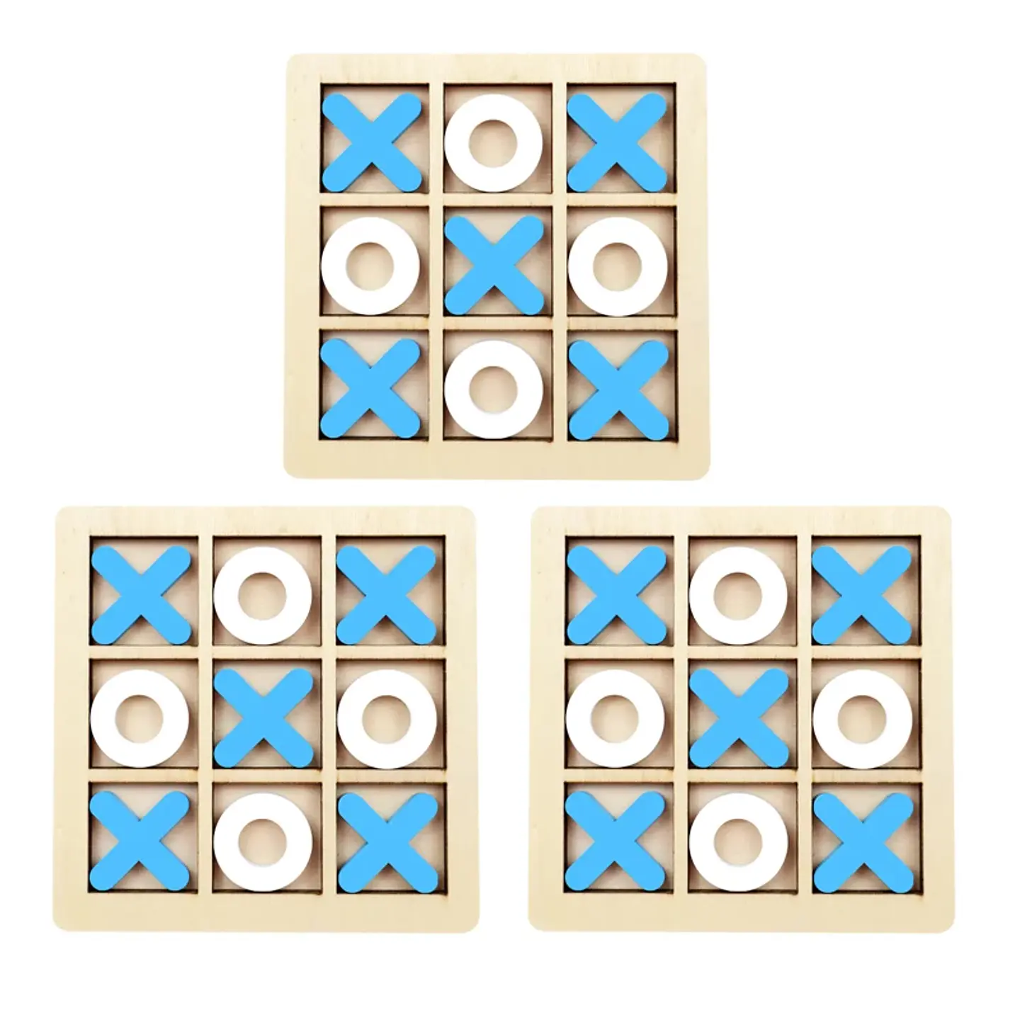 Wooden Tic Tac Toe Game Educational Strategy Board for Kids 9