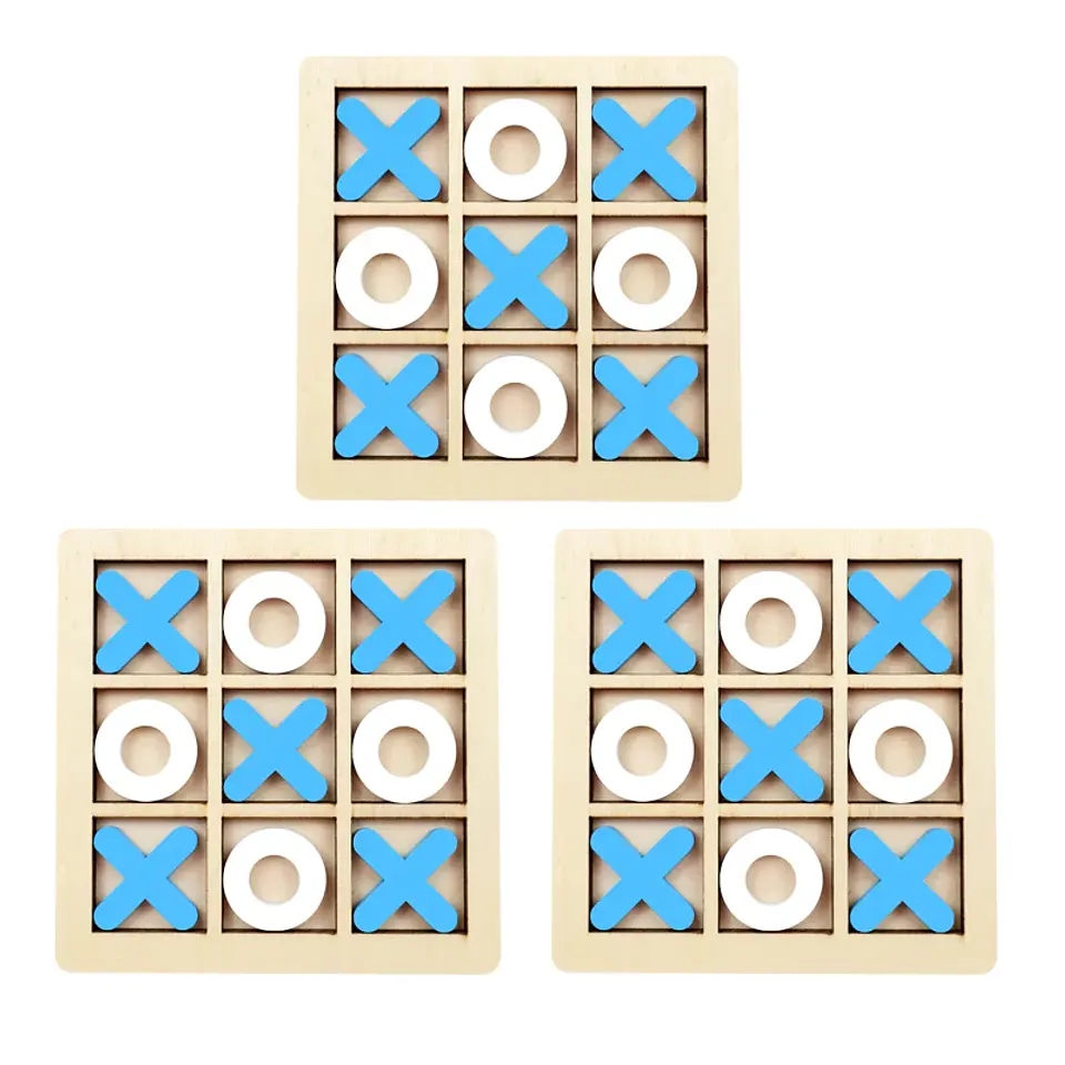 Wooden Tic Tac Toe Game Educational Strategy Board for Kids 9