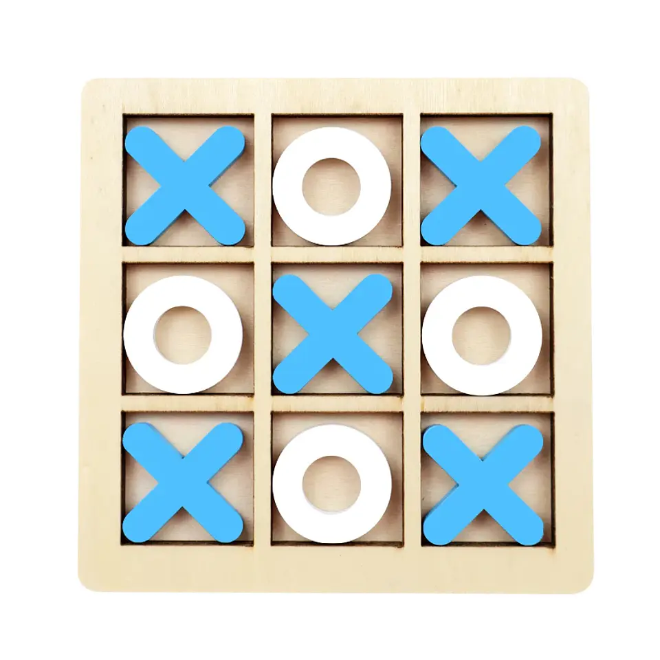 Wooden Tic Tac Toe Game Educational Strategy Board for Kids 10