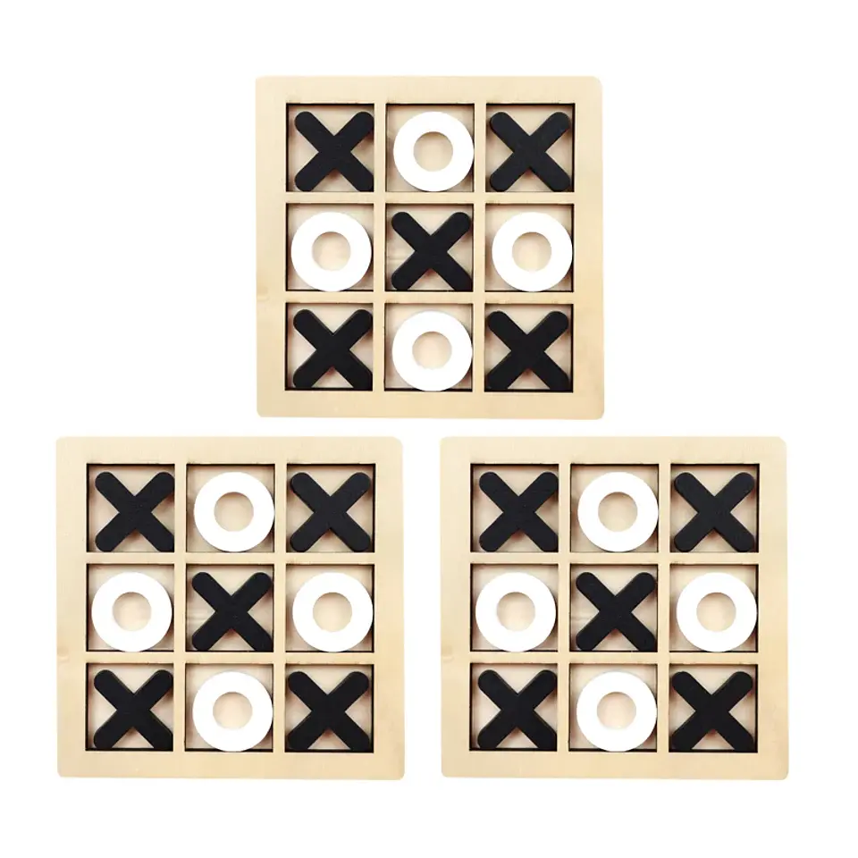Wooden Tic Tac Toe Game Educational Strategy Board for Kids 11