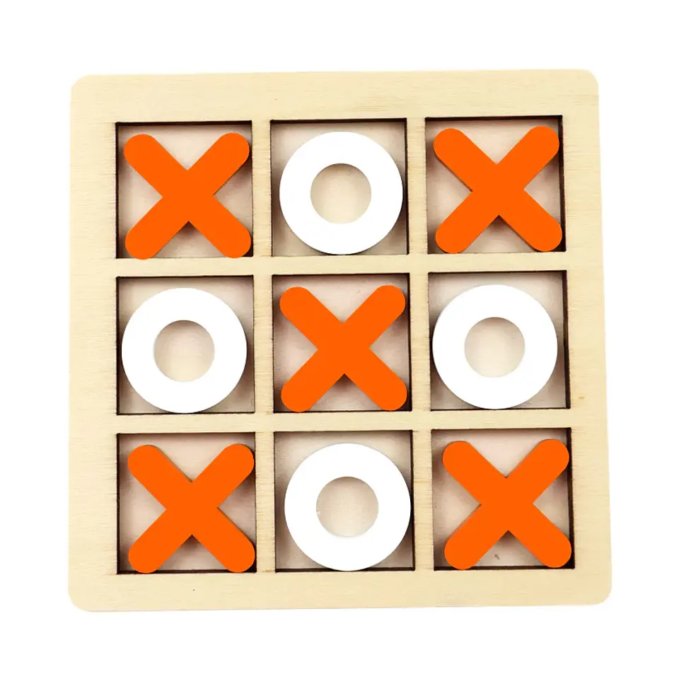 Wooden Tic Tac Toe Game Educational Strategy Board for Kids 12
