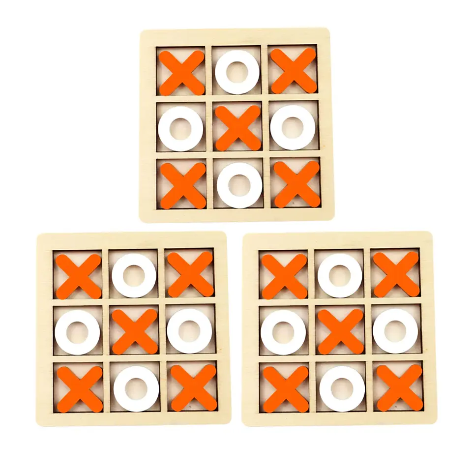 Wooden Tic Tac Toe Game Educational Strategy Board for Kids 13