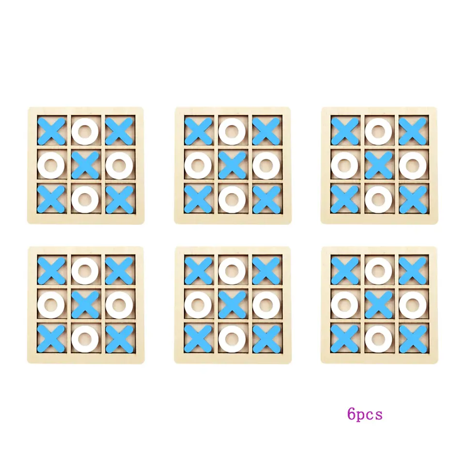 Wooden Tic Tac Toe Game Educational Strategy Board for Kids 14