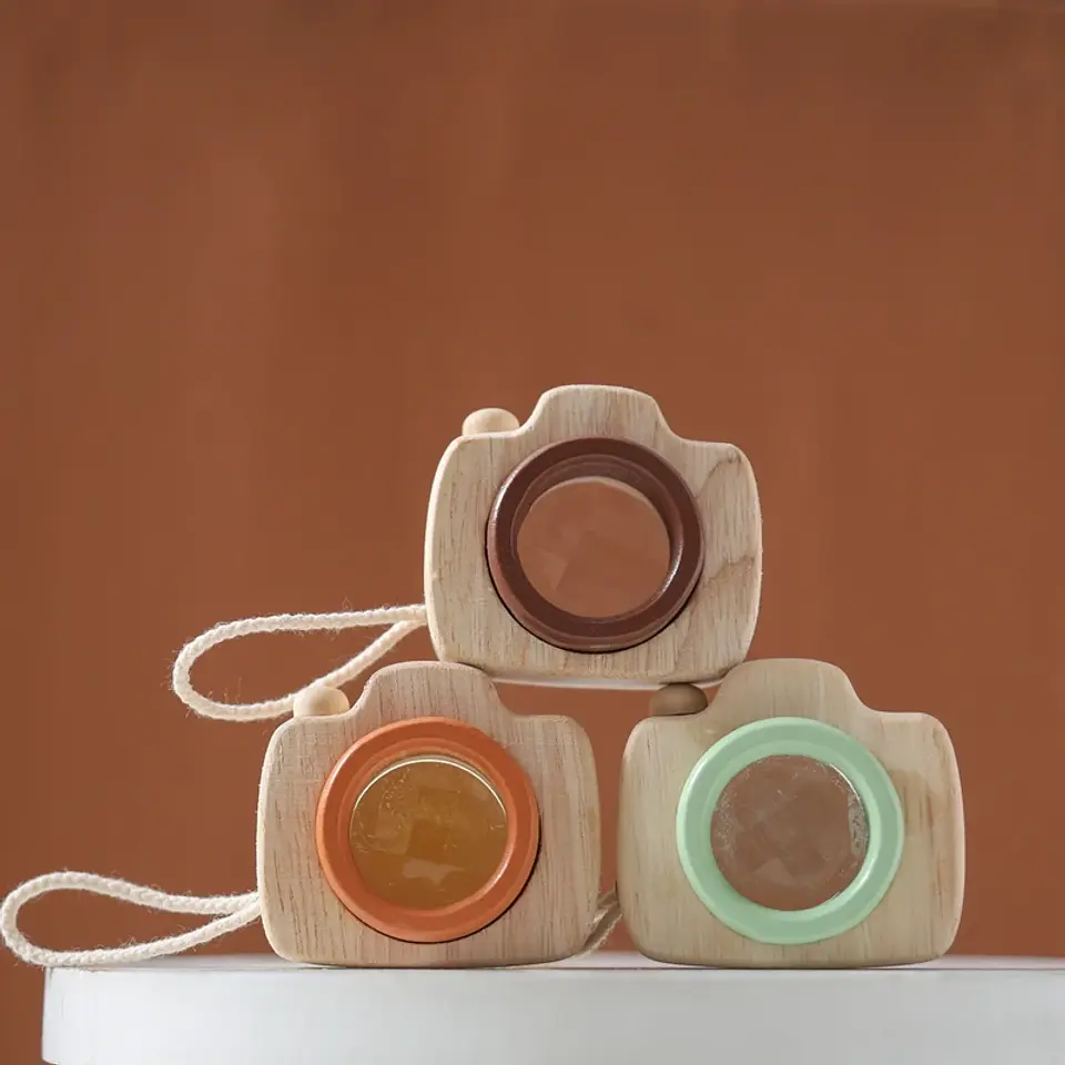 Wooden Toy Camera Montessori Pretend Play Toy for Toddlers 21