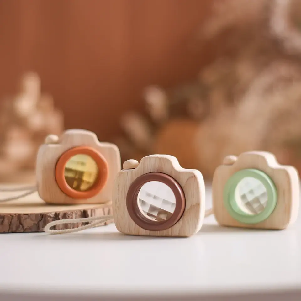 Wooden Toy Camera Montessori Pretend Play Toy for Toddlers 22