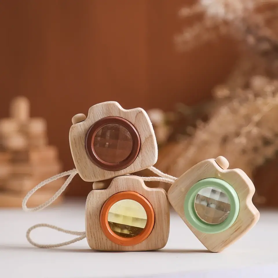 Wooden Toy Camera Montessori Pretend Play Toy for Toddlers 23