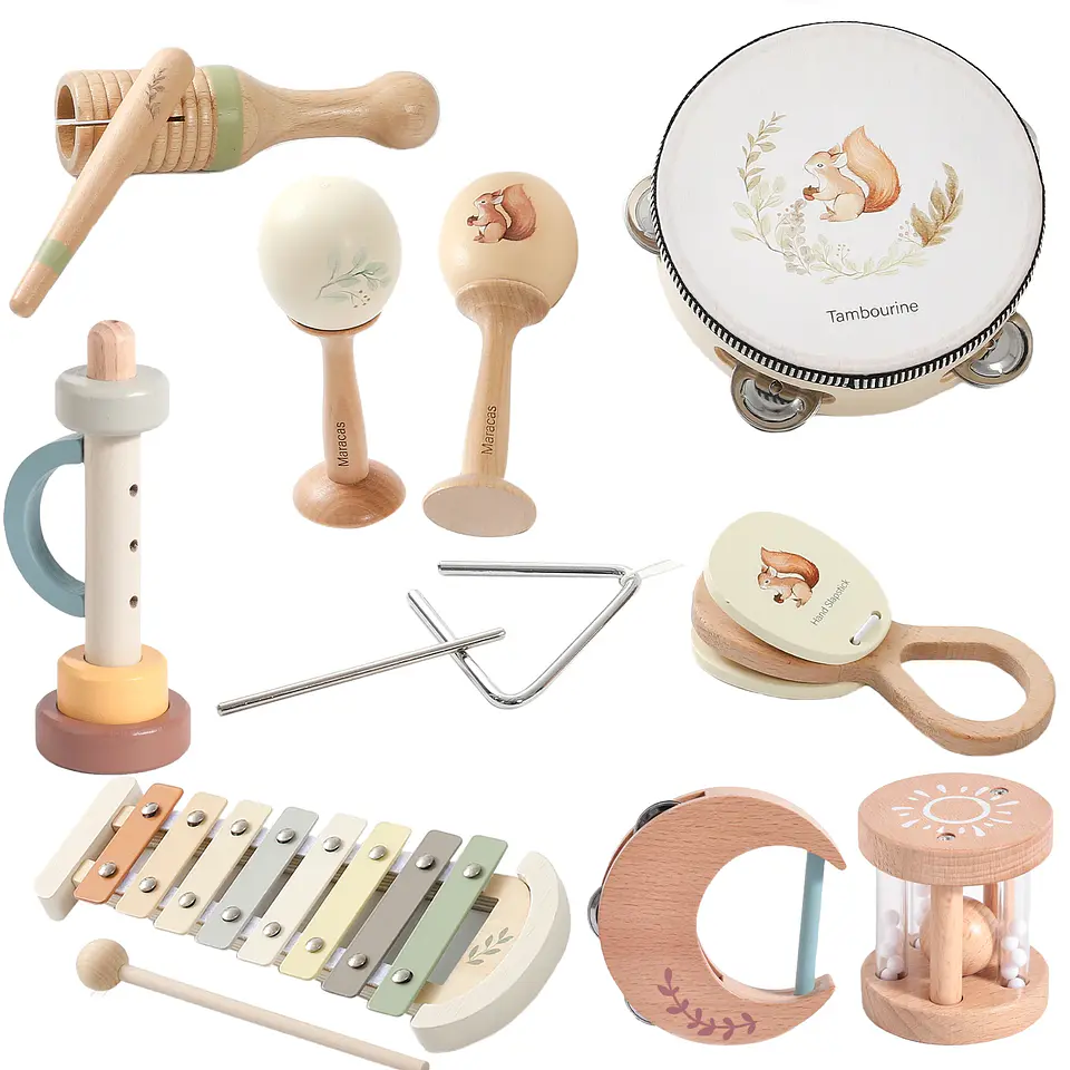 Wooden Baby Musical Instruments Set Early Learning Music Toy 1