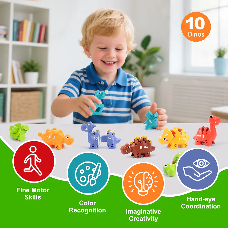Dinosaur Number Matching Game Educational Learning Toy for Kids 5