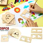 Wooden Drawing Stencils Set 20PCS Educational Art Templates for Kids - Thumbnail 1