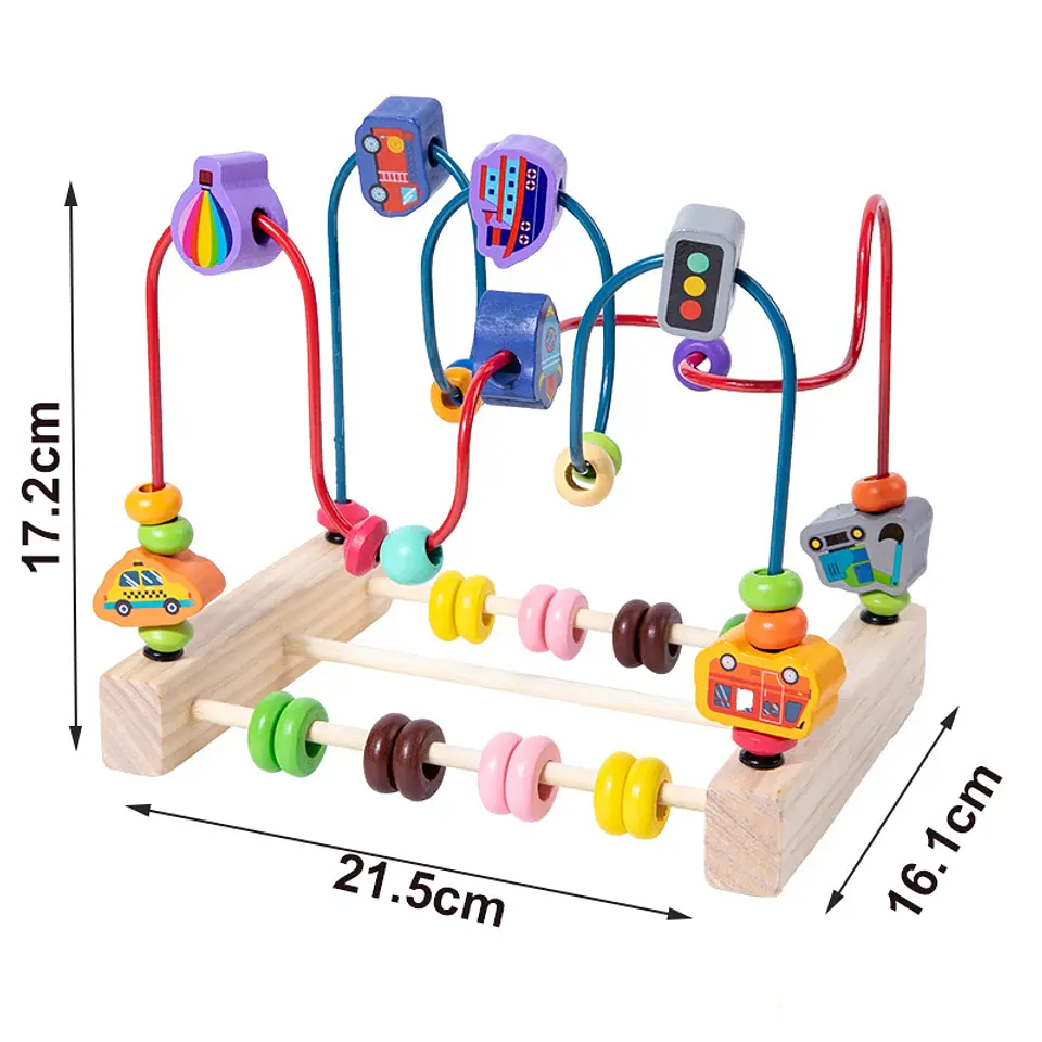 Wooden Bead Maze Abacus Montessori Learning Toy for Toddlers 4