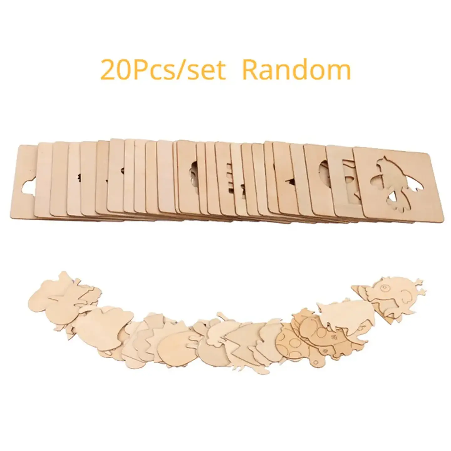 Wooden Drawing Stencils Set 20PCS Educational Art Templates for Kids 7