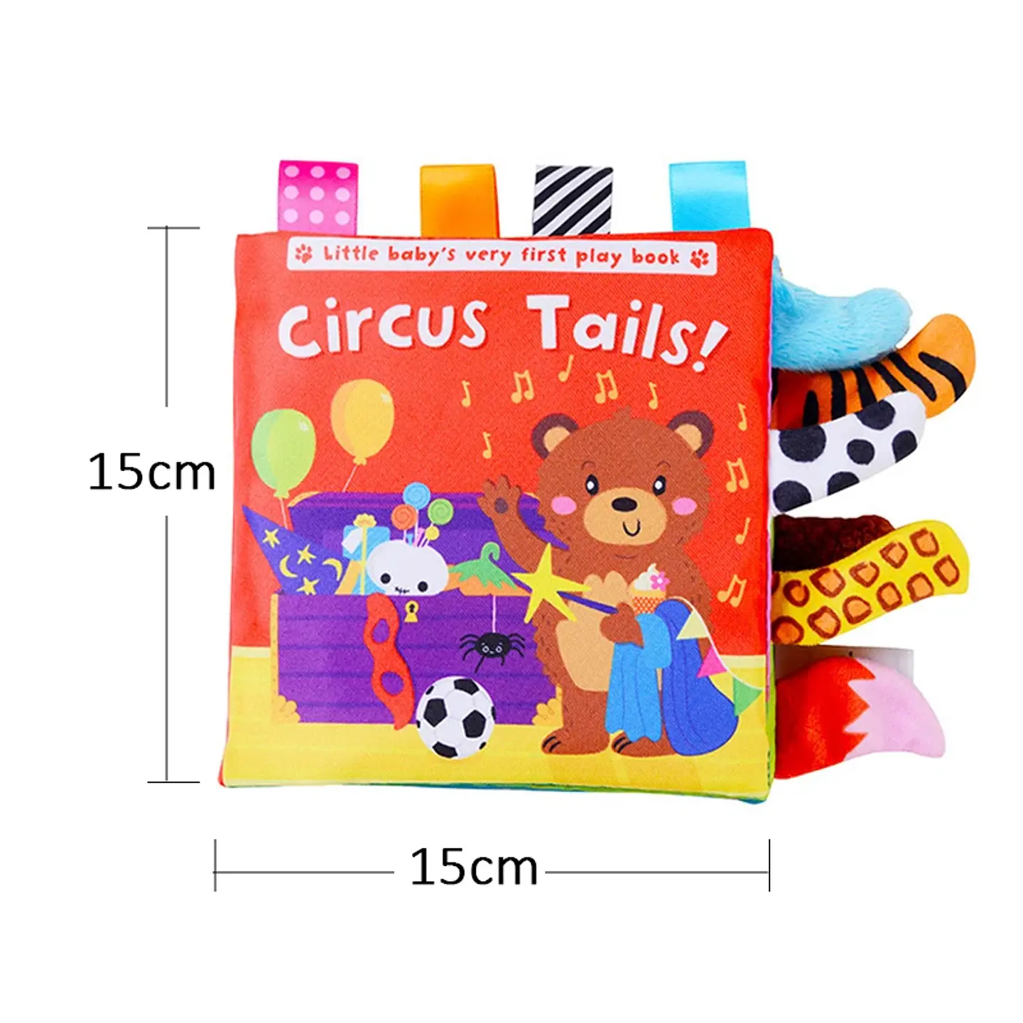 Baby Cloth Book with Animal Tails Sensory Learning Toy for Infants 7