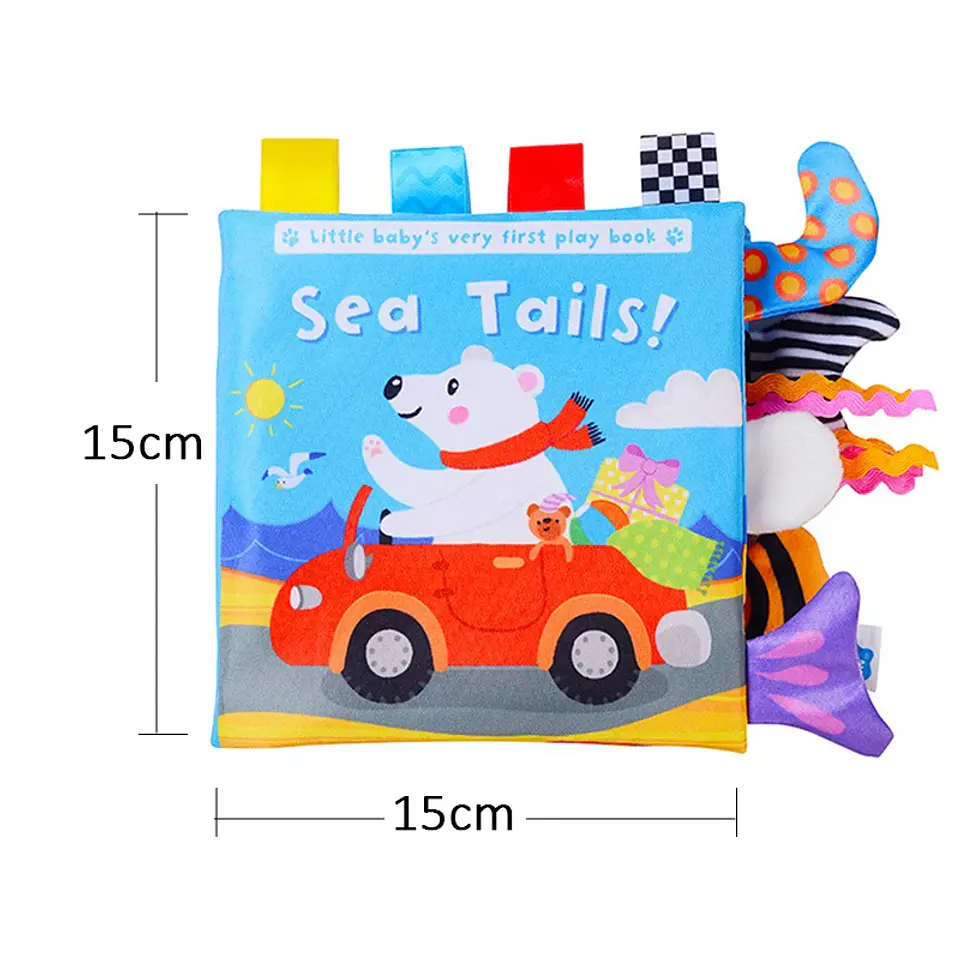 Baby Cloth Book with Animal Tails Sensory Learning Toy for Infants 8