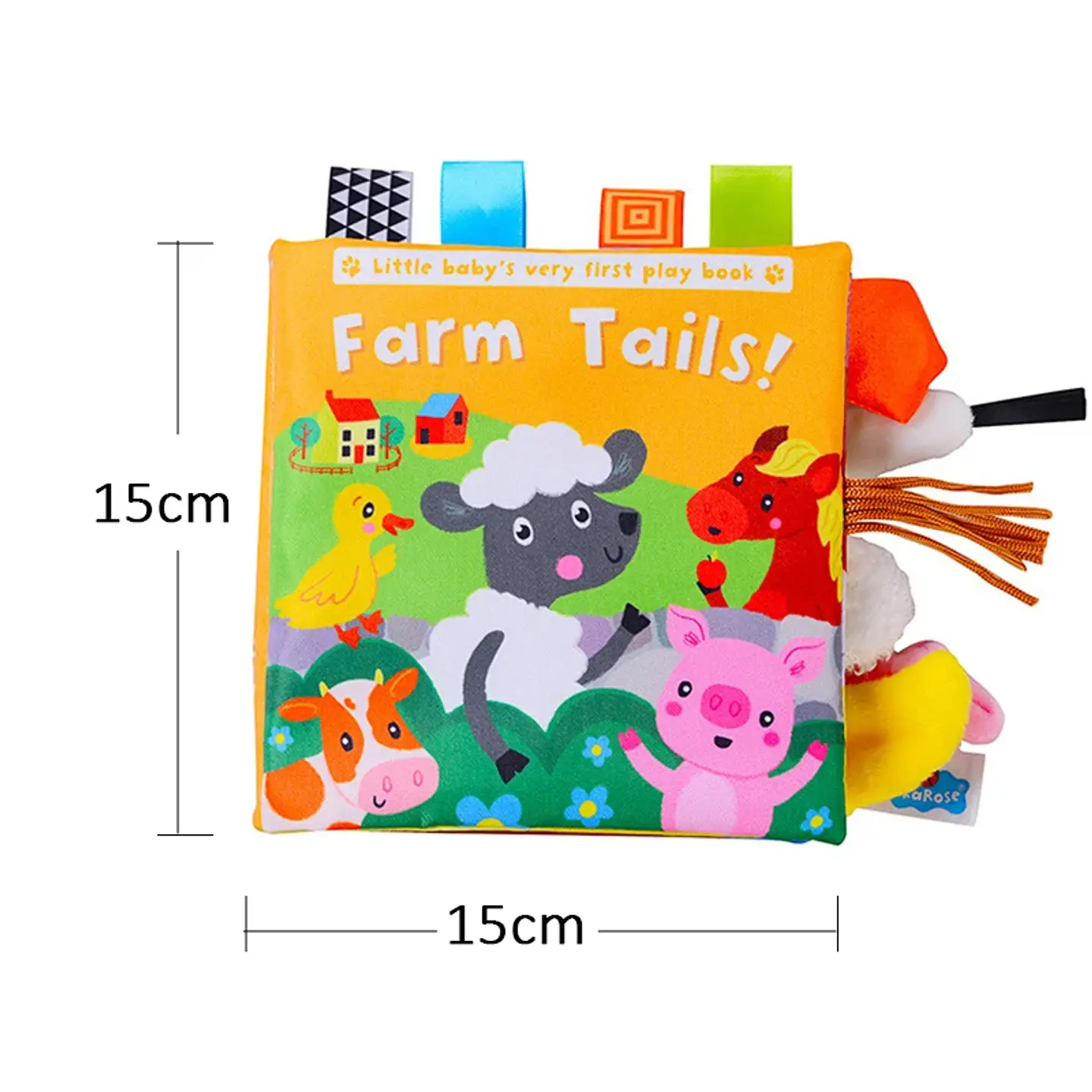 Baby Cloth Book with Animal Tails Sensory Learning Toy for Infants 9